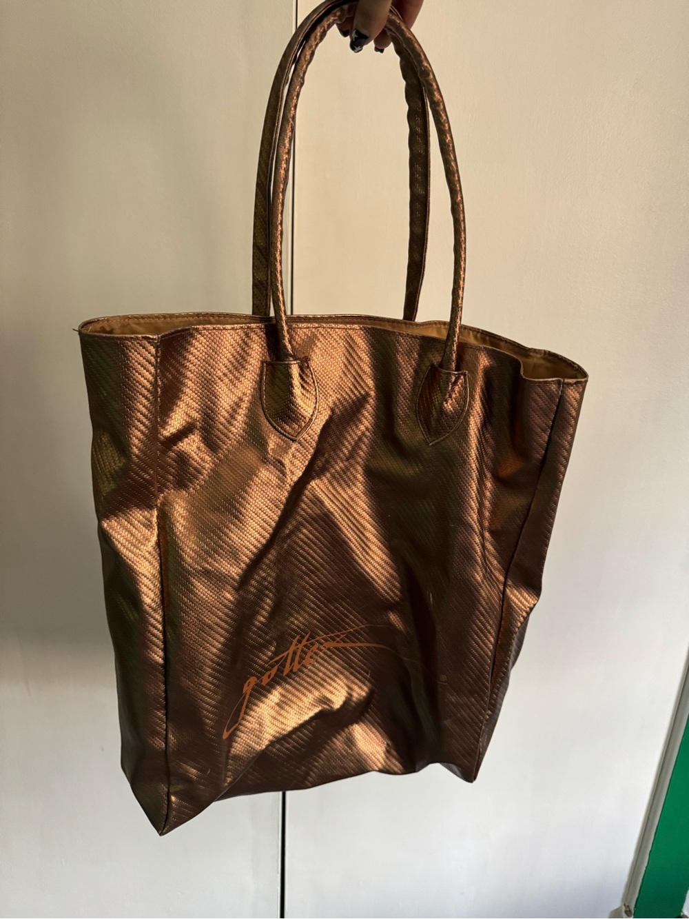 Gottex Metallic Bronze Tote Bag